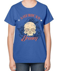 skullrose 1070# - skull and bones-  Ladies T-Shirt