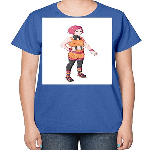 street girl wear orange outfit16# - anime-  Ladies T-Shirt
