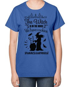 the witch is in the house sign 20# - witch-  Ladies T-Shirt