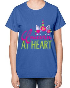 unicorn at heart 444# - unicorn-  Ladies T-Shirt