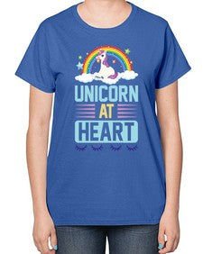 unicorn at heart 448# - unicorn-  Ladies T-Shirt