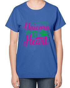 unicorn it heart 467# - unicorn-  Ladies T-Shirt