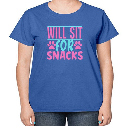 will sit for snacks Style 57# - dogs-  Ladies T-Shirt