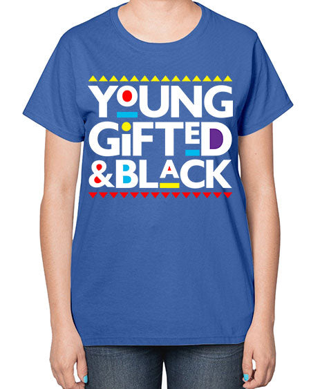young gifted and black 2# - black words and phrases-  Ladies T-Shirt