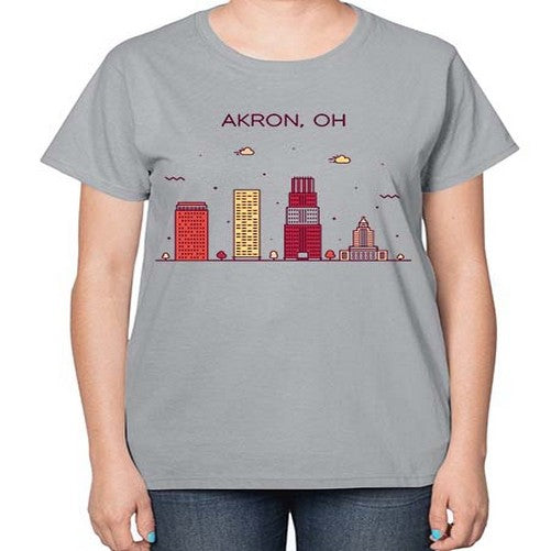 AkronOH 285# - cities-  Ladies T-Shirt