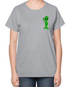 Alien in Pocket Side 3# - ufo-  Ladies T-Shirt