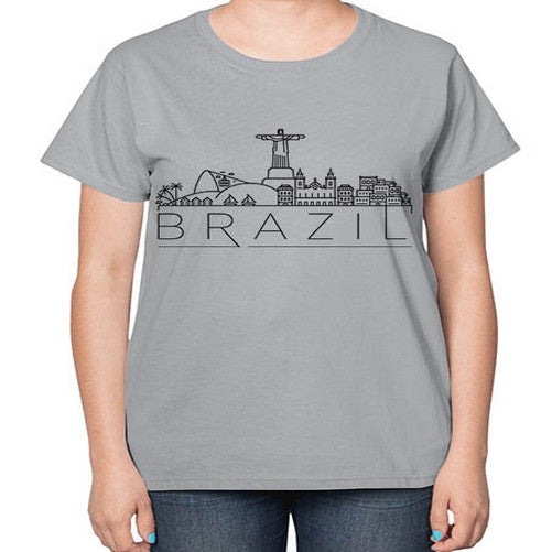 Brazil Minimal Skyline 489# - cities-  Ladies T-Shirt
