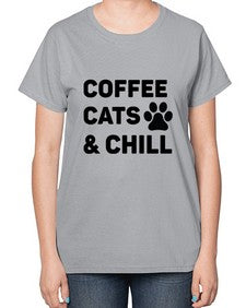 Coffee Cat Style 41# - cats-  Ladies T-Shirt