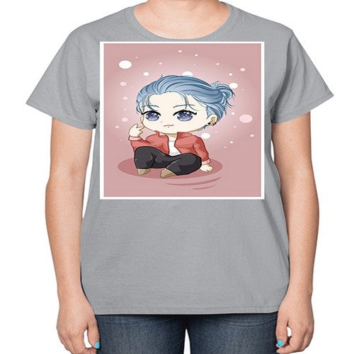 Cute little boy silver hair 78# - anime-  Ladies T-Shirt