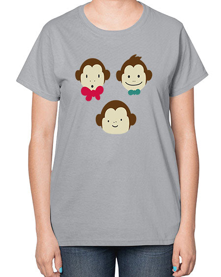 Cute_little_monkeys_5425 - monkey-  Ladies T-Shirt