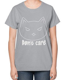 Dont Care - cats-  Ladies T-Shirt