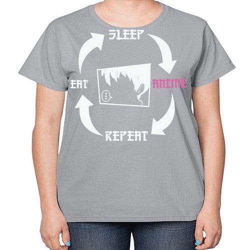 Eat Sleep Anime Repeat Anime Anime 226# - anime-  Ladies T-Shirt