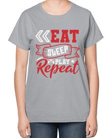 Eat Sleep Play repeat 8# - video games-  Ladies T-Shirt