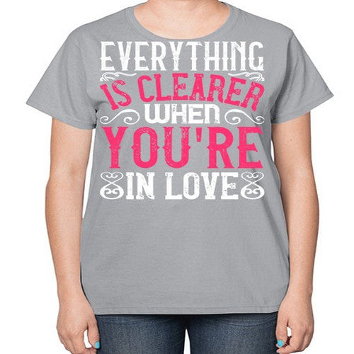 Everything is clearer when youre in love Style 48# - dogs-  Ladies T-Shirt