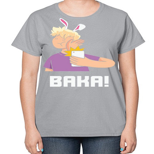 Funny Anime Baka Rabbit Slap Anime 228# - anime-  Ladies T-Shirt