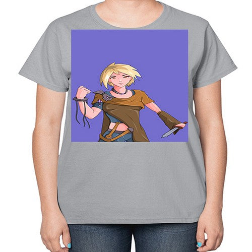 Girl hold knife 12# - anime-  Ladies T-Shirt
