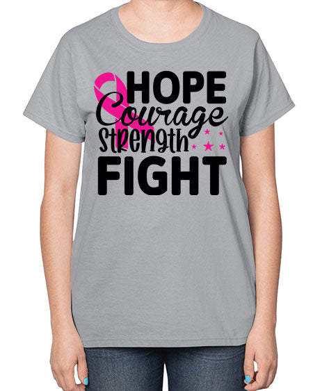 Hope Courage Strength Fight 21# - breast cancer-  Ladies T-Shirt