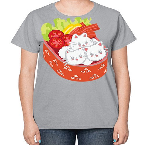 Kawaii Cat Boxed Lunch Anime Anime 266# - anime-  Ladies T-Shirt