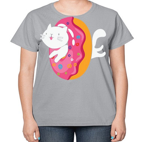 Kawaii Cat Donut Anime Lover Anime 267# - anime-  Ladies T-Shirt