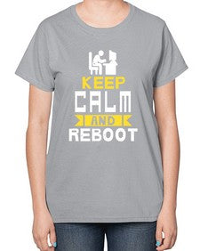 Keep Calm and reboot 27# - computer-  Ladies T-Shirt