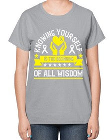 Knowing yourself is the beginning of all wisdom Style 38# - Self awareness-  Ladies T-Shirt