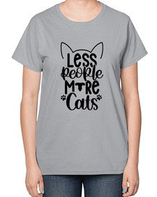 Less People More Cats Style 97# - cats-  Ladies T-Shirt