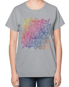 Mandala Teach Love Inspire Rainbow Glitter 762# - mandala-  Ladies T-Shirt