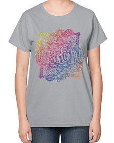 Mandala Wisdom Rainbow Glitter 764# - mandala-  Ladies T-Shirt