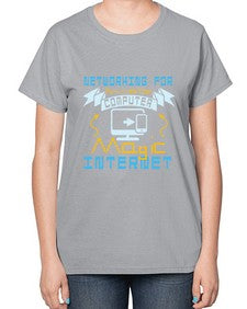 Networking for dummies your computer magic internet 22# - computer-  Ladies T-Shirt