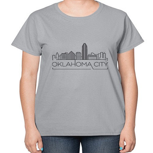Oklahoma City Minimal Skyline 1523# - cities-  Ladies T-Shirt