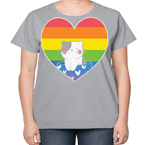 Pride Cat LGBT Kawaii Cats Anime 276# - anime-  Ladies T-Shirt