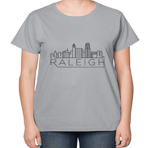 Raleigh Minimal Skyline 1707# - cities-  Ladies T-Shirt