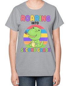 Roaring to second Grade Trex 772# - second grade-  Ladies T-Shirt