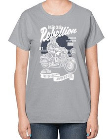 Skull Motorbiker 1059# - skull and bones-  Ladies T-Shirt
