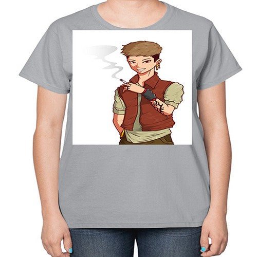 Smoker street boy 61# - anime-  Ladies T-Shirt