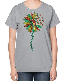 Sunflower Fist Juneteenth Black History 24# - black juneteenth-  Ladies T-Shirt