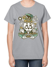 Treasure Skull Head 1185# - skull and bones-  Ladies T-Shirt