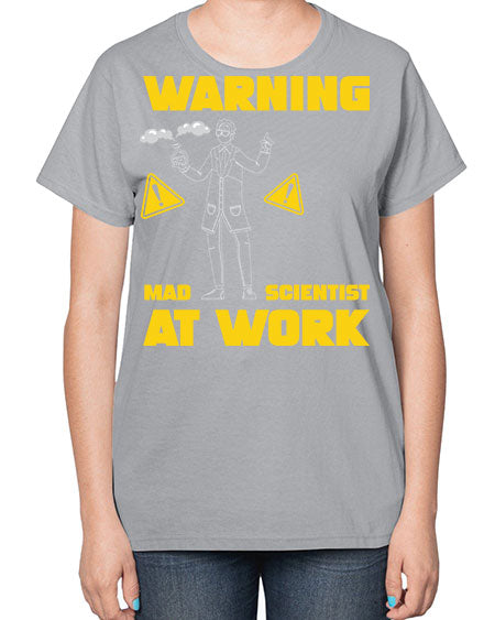 WarningMadScientistAtWorkScientistSkinite Scientist Skinite 13# - general science-  Ladies T-Shirt