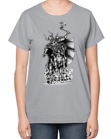 Warrior Skull Files 1208# - skull and bones-  Ladies T-Shirt