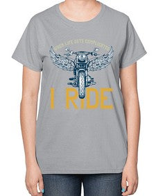 When life gets complicated 76# - motorcycle-  Ladies T-Shirt