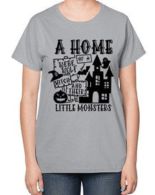 a home of a were wolf witch and their little monsters 53# - witch-  Ladies T-Shirt