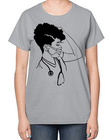 black nurse 3# - black girls or women-  Ladies T-Shirt
