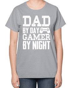 dad by day gamer by night 68# - video games-  Ladies T-Shirt