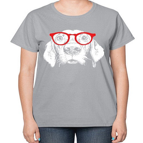 glass dog 145# - dogs-  Ladies T-Shirt