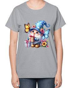 gnome with butterfly 03# - gnome-  Ladies T-Shirt