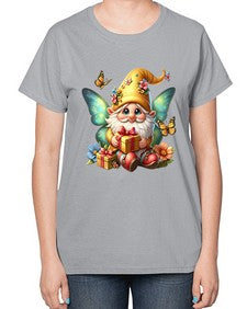gnome with butterfly 07# - gnome-  Ladies T-Shirt