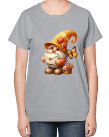 gnome with butterfly 09# - gnome-  Ladies T-Shirt