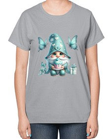 gnome with butterfly 10# - gnome-  Ladies T-Shirt