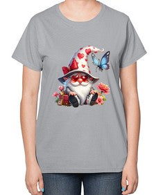 gnome with butterfly 13# - gnome-  Ladies T-Shirt
