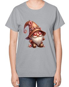 gnome with butterfly 15# - gnome-  Ladies T-Shirt